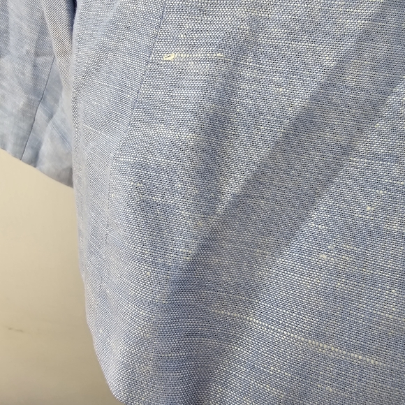 GAP Linen Cotton Blazer Chambray Light Blue Lined Single One Button NWT Size 14 - Picture 7 of 10